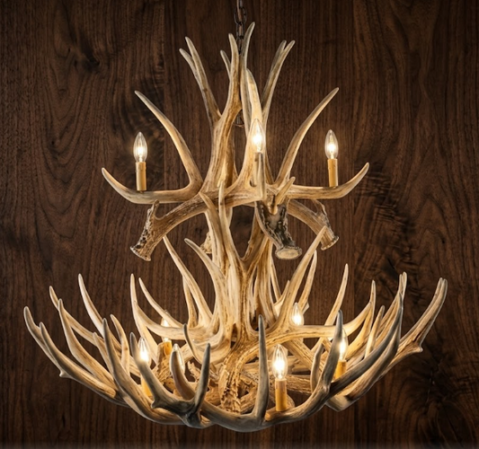 Breckenridge Faux Deer Antler Chandelier, 37"W x 35"T