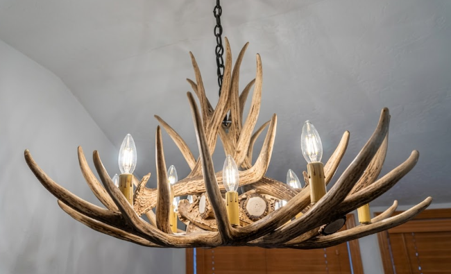 Owyhee Faux Deer Antler Chandelier, 36"W x 20"T