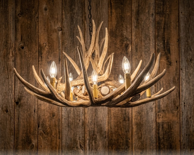 Owyhee Faux Deer Antler Chandelier, 36"W x 20"T