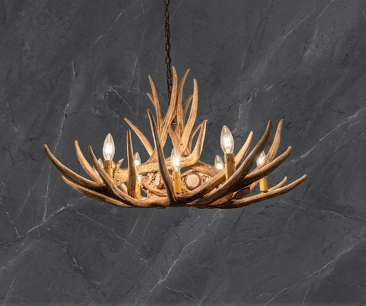 Owyhee Faux Deer Antler Chandelier, 36"W x 20"T
