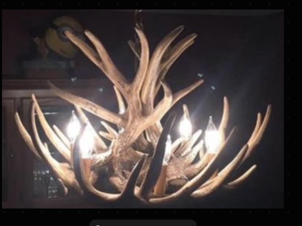 Lake Geneva Faux Deer Antler Chandelier, 24" W x 15" T