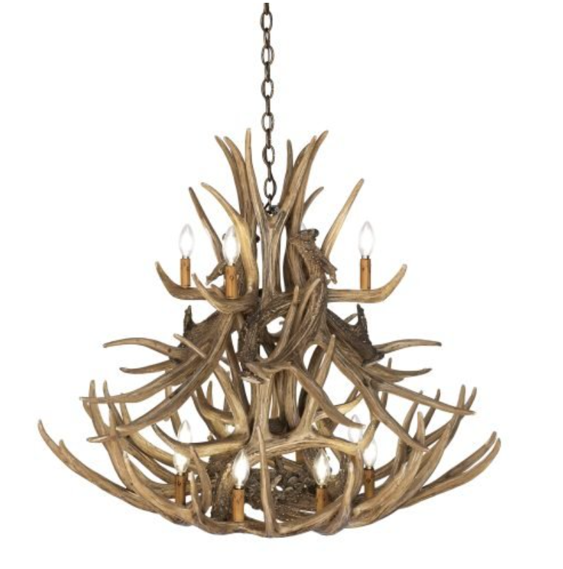 Cheyenne Faux Deer Antler Chandelier, 37" W x 35" T
