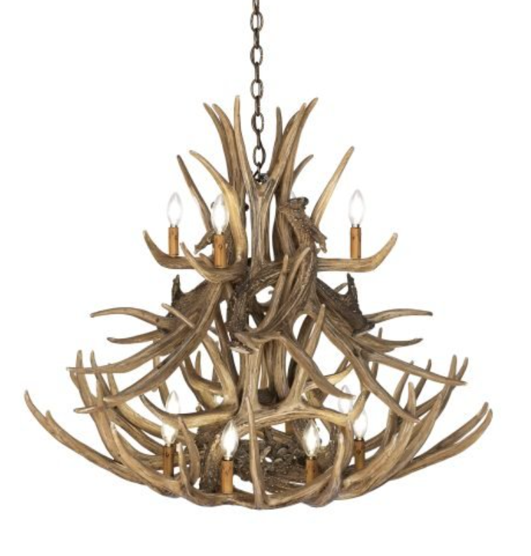 Cheyenne Faux Deer Antler Chandelier, 37" W x 35" T
