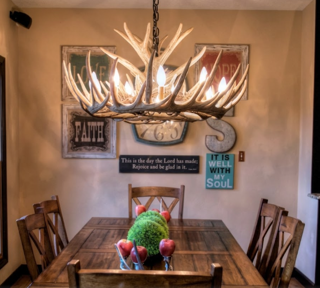 Blue Mounds Faux Deer Antler Chandelier, 32"W x 14"T