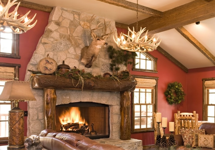 Blue Mounds Faux Deer Antler Chandelier, 32"W x 14"T