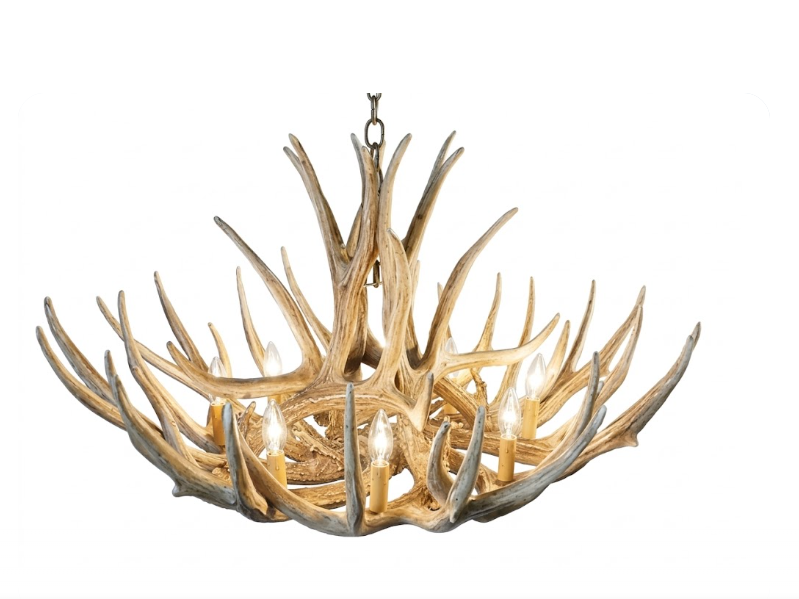 Casper Faux Deer Antler Chandelier, 37"W x 22"T