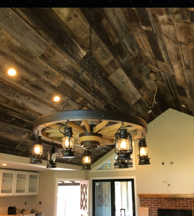 Buffalo Bill Wagon Wheel Rustic Chandelier, 42" W x 12"T