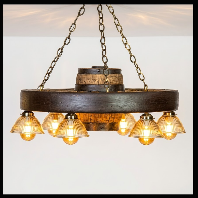 rustic faux wagon wheel chandelier 