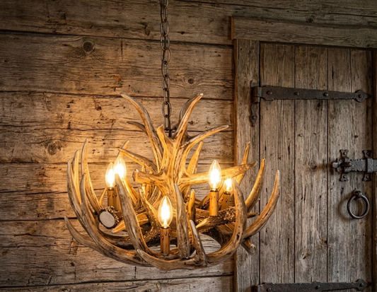 Babcock Faux Deer Antler Chandelier 24"W 16"T