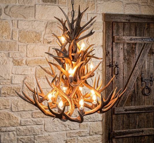 Olympia Deer Antler Chandelier, 13 Lights