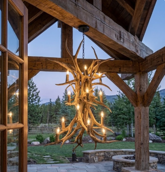 The Himalaya Real Elk Antler Chandelier