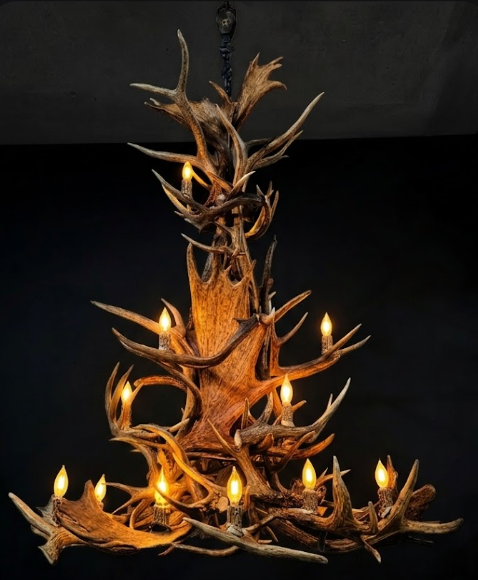 The Baron Moose Elk Deer Antler Chandelier