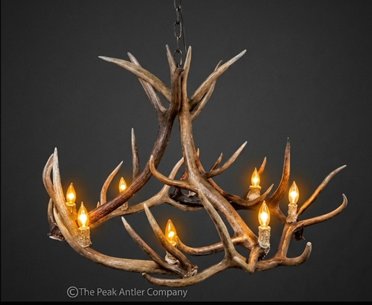 The Swan Valley Elk Antler Chandelier
