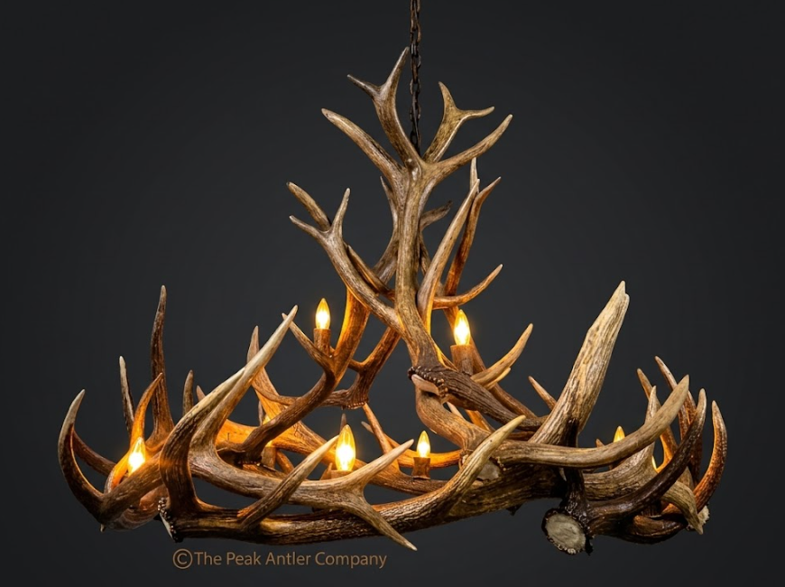 The Bozeman Elk Antler Chandelier
