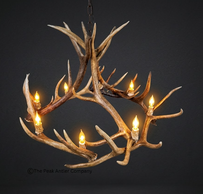 The Bozeman Elk Antler Chandelier