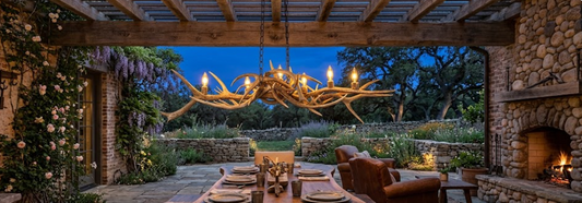 The Whiskey River Elk & Deer Antler Chandelier