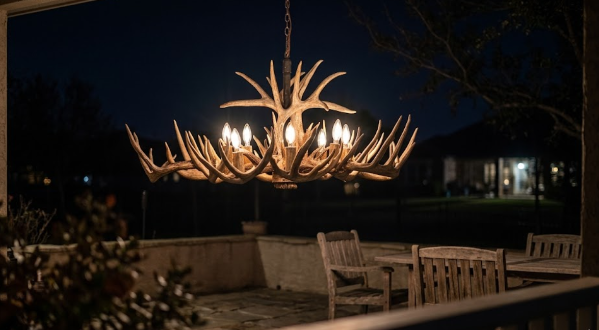 The Spaniard Oval Deer Antler Chandelier 8 Lights