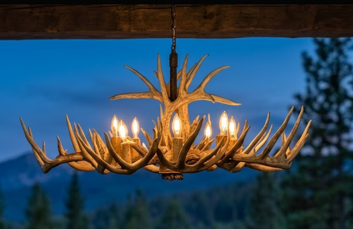 The Spaniard Oval Deer Antler Chandelier 8 Lights