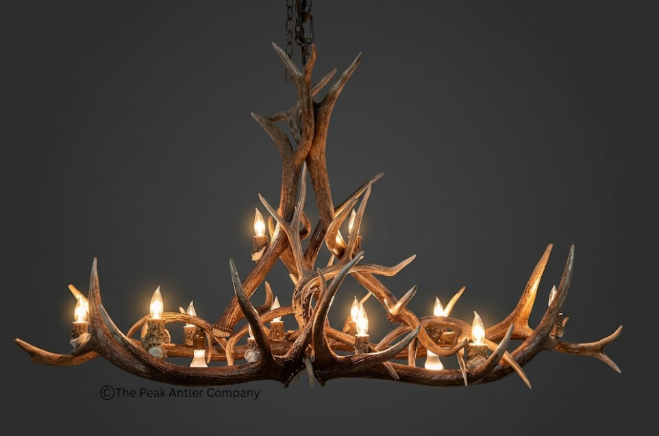 The Big Canyon Oval Deer & Elk Antler Chandelier