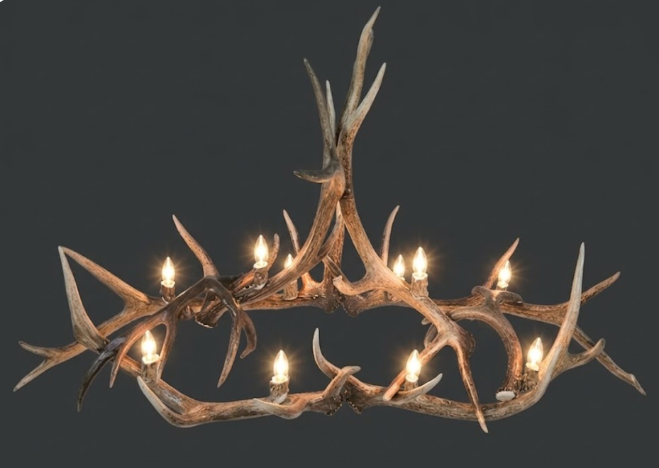 The Big Canyon Oval Deer & Elk Antler Chandelier