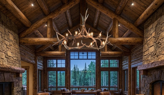 The Big Canyon Oval Deer & Elk Antler Chandelier