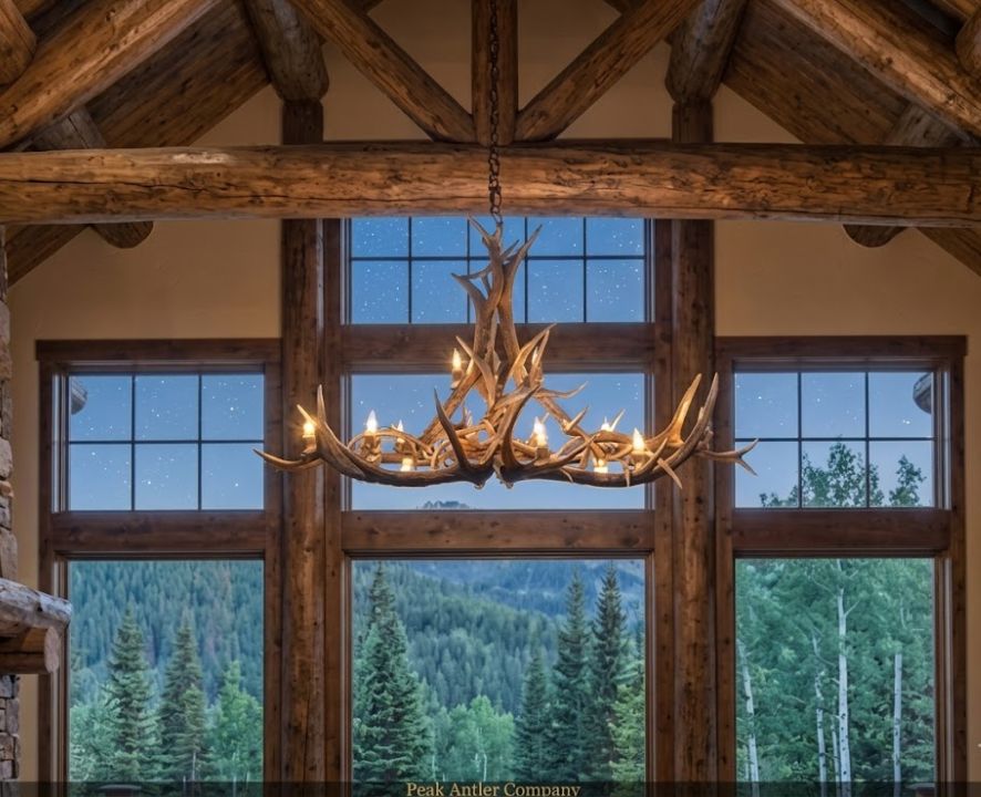 The Big Canyon Oval Deer & Elk Antler Chandelier