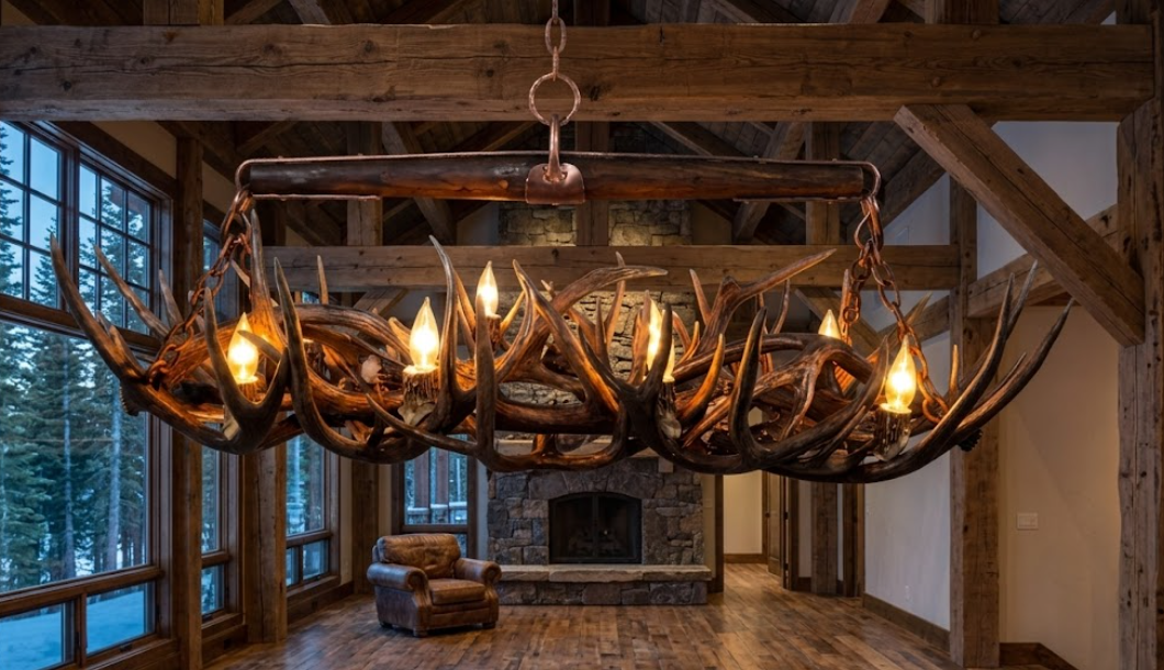 El Rancho Deer Antler Chandelier