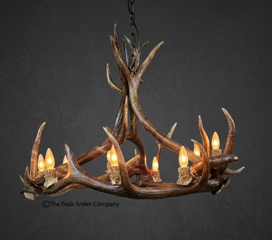 Oxbow Elk Antler Chandelier, Triangular, 3 Lights