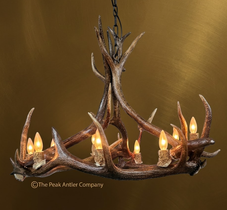 Oxbow Elk Antler Chandelier, Triangular, 3 Lights