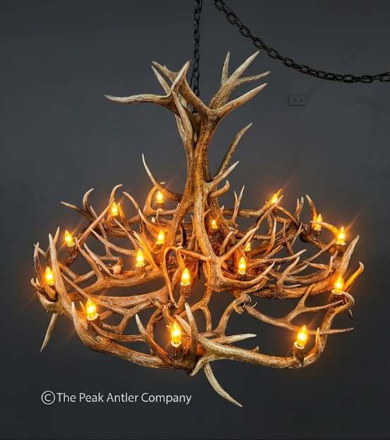 The Mt. Jefferson Elk & Mule Deer Antler Chandelier