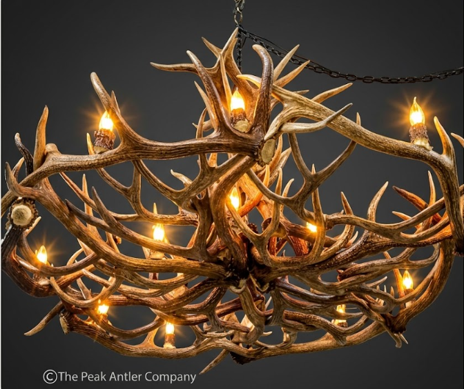 The Mt. Jefferson Elk & Mule Deer Antler Chandelier