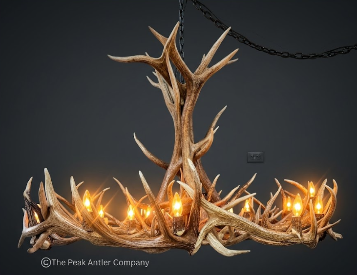 The Mt. Jefferson Elk & Mule Deer Antler Chandelier