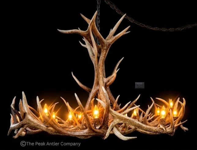 The Mt. Jefferson Elk & Mule Deer Antler Chandelier