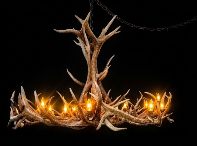The Mt. Jefferson Elk & Mule Deer Antler Chandelier
