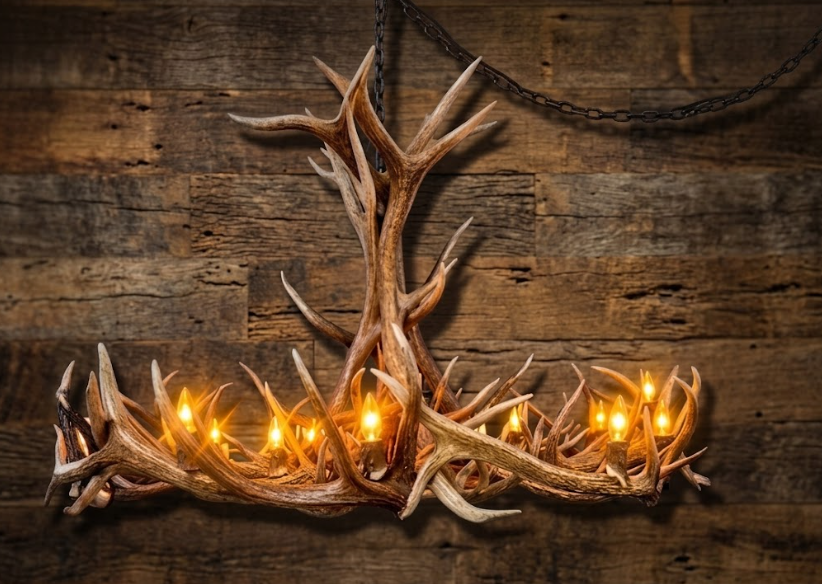 The Mt. Jefferson Elk & Mule Deer Antler Chandelier