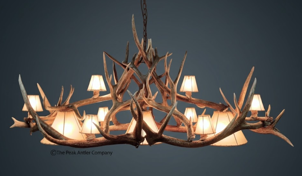 The Bear Valley Elk & Deer Antler Chandelier