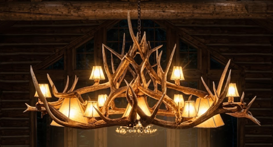 The Bear Valley Elk & Deer Antler Chandelier