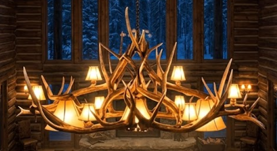 The Bear Valley Elk & Deer Antler Chandelier
