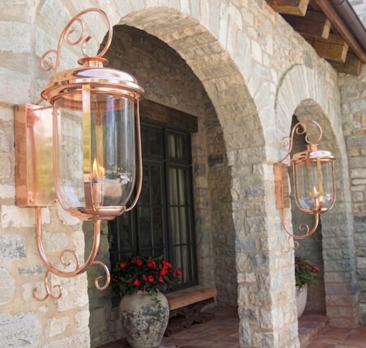 The South Beach Copper Lantern Kitchen Island Pendant Light Custom Design