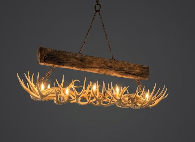 El Rancho Deer Antler Chandelier