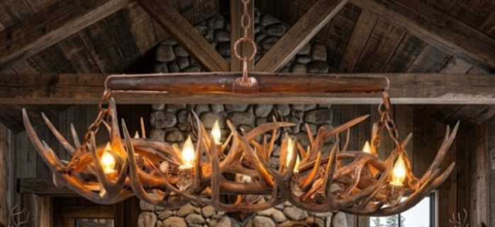 El Rancho Deer Antler Chandelier
