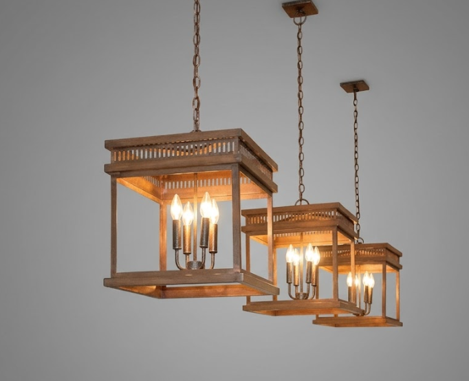 St. James Old Salt Run Copper Chandelier Kitchen Island Pendant Light