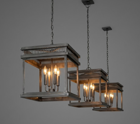 St. James Old Salt Run Copper Chandelier Kitchen Island Pendant Light