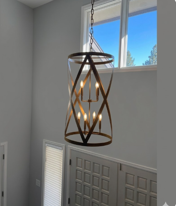 St. James X Drum Copper Chandelier Kitchen Island Pendant Lights