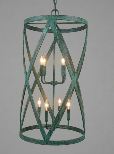 St. James X Drum Copper Chandelier Kitchen Island Pendant Lights