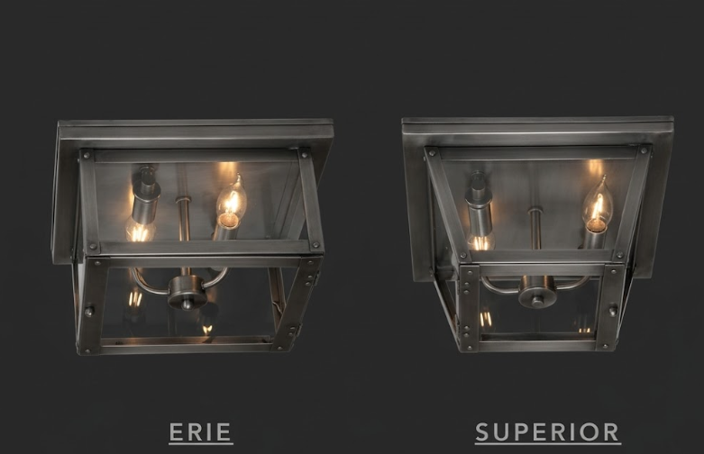 Superior Erie Copper Ceiling Flush Mount Lights