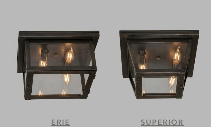 Superior Erie Copper Ceiling Flush Mount Lights