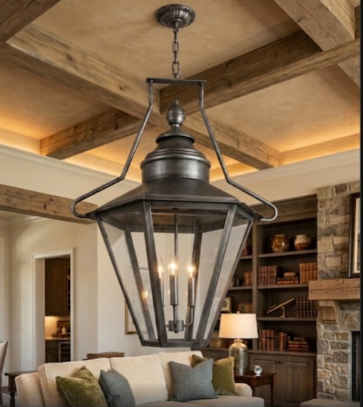 The Malaya Copper Lantern Kitchen Island Pendant Light Custom Design