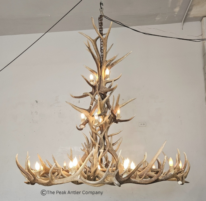 The Mt. Jefferson Elk & Mule Deer Antler Chandelier