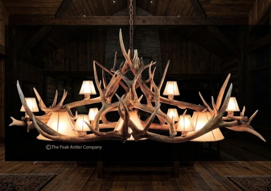 The Bear Valley Elk & Deer Antler Chandelier
